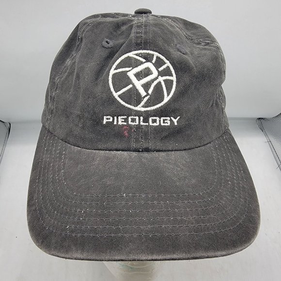 Pieology Hat Adult Adjustable Comfort Black Logo Baseball Cap Employee Uniform - Picture 1 of 9